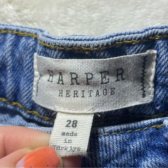 Denim Jean Daisy Embroidered Cuffed Women's Shorts - Picture 3 of 4